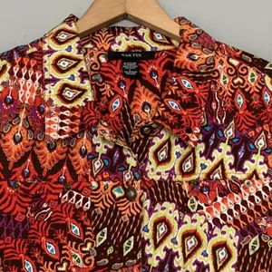 Kaktus Jacket Size Large Stretch Colorful 3/4 Sleeve Artsy Earthy Boho Tribal thumbnail 3