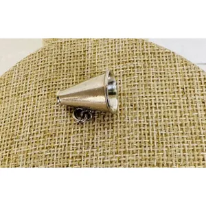 Sterling Silver Cheerleader Megaphone Charm‎ Pendant Vintage 3/4" Dana Engraved thumbnail 3