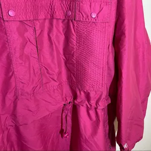Vintage Roffe Powder Ridge Ski Jacket Windbreaker Hidden Hood 80s Pockets Pink M thumbnail 2