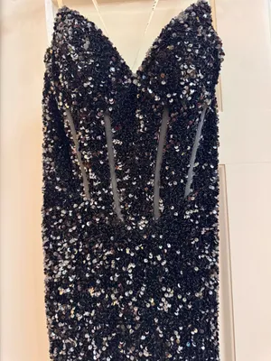 Jasz Couture Black & Silver Sequin Prom Dress thumbnail 2