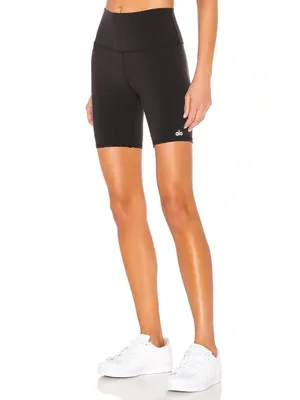Alo Yoga High Waist Biker Shorts in Black Medium New Womens Leggings thumbnail 3