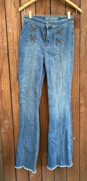 Idyllwind Miranda Lambert Lace-Up Front Flare Jeans TALL thumbnail 1