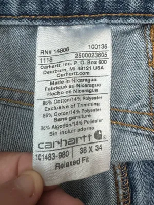 Carhartt Mens Relaxed Fit Denim Jeans Size 38x34 thumbnail 5