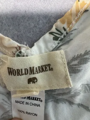 World Market Palm Tree Print Jumpsuit, Size S/M thumbnail 3