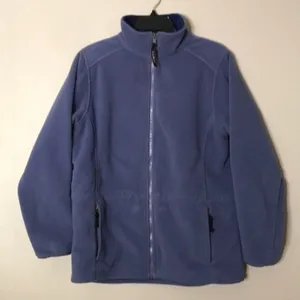 L.L. bean fleece zip up fall winter jacket with synch waist size medium thumbnail 1
