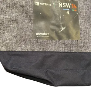 Leed's Foldover Tote Bag Shoulder Bag Gray Blue Netsuite NSW 14 Accenture Pocket thumbnail 4