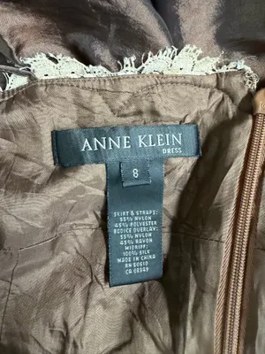 Anne Klein Brown & Ivory Lace Midi Dress – Size 8 thumbnail 3