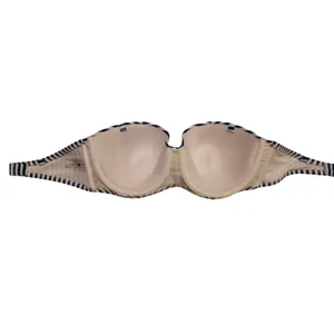 Sand & Shade Strapless Bra Bandeau Bra Blue White‎ Striped Bra 36D thumbnail 2