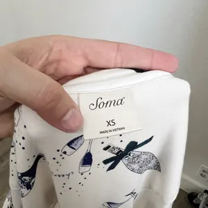 [Soma] White Cheers Champagne Cool Nights Jersey Scoop Neck Sleepshirt Size XS thumbnail 11