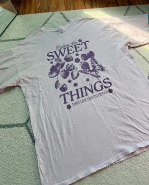 PacSun Golden Hour "Enjoy the Sweet Things" purple graphic t-shirt, One Size thumbnail 1