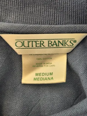 Outer Banks Slate Blue Tonal Argyle Sleeveless Polo with White Trim Size Medium thumbnail 5