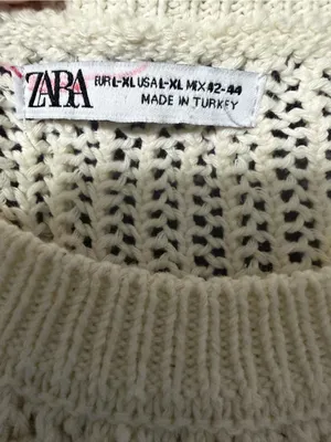 Zara cream open knit crochet vest women’s size XL boho fall cottagecore thumbnail 3
