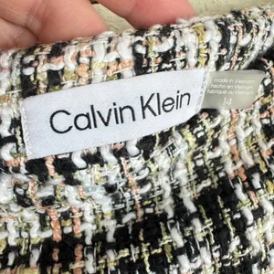 Calvin Klein Womens Multi Color Tweed Plaid Pencil Skirt Frayed Hem Size‎ 14 thumbnail 5