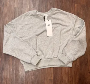 Alo Accolade Yoga Cropped Sweatshirt and Shorts Set size Large thumbnail 2