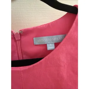 Antonio‎ Melani Linen Jumpsuit Romper Sz 6 Pink Cropped Pockets Belted Wide Leg thumbnail 2