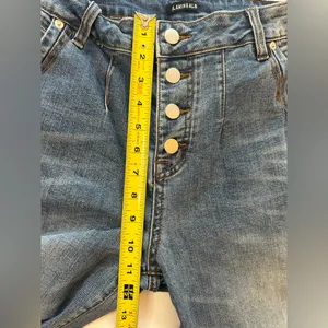 Flamingals 90's Trend Straight Leg Casual Hi Rise Jeans Button Fly Stitch Detail thumbnail 6