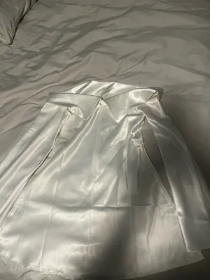 Peppermayo Mini Dress White Silk Off the Shoulder Long-Sleeve thumbnail 3