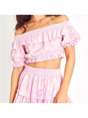 LoveShackFancy Audrille crop top thumbnail 5