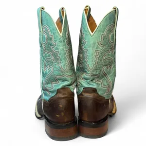 Dan Post Babs DP4937 Western Boots Womens 7.5 Brown Turquoise Square Toe Cowgirl thumbnail 7