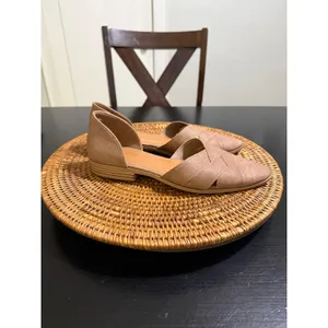 Maurices Shelby Tan Textured d'Orsay Pointed Toe Flats Women 9M Crisscross Strap thumbnail 3