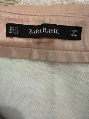 Zara Vegan Leather Mini Skirt in Pale Pink Size XS thumbnail 4