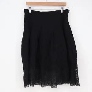 Isaac Mizrahi Skirt Womens 10 A-Line Black Lace Trim Pleated Excellent thumbnail 2