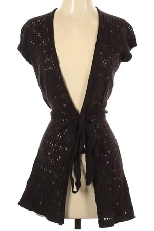 ✨Eileen Fisher Clove Brown Organic Cotton Long Sz Large Cardigan✨ thumbnail 1