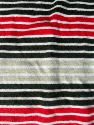 Pact Green Red Striped Long Sleeve Crew Neck 100% Cotton T Shirt Size M Classic thumbnail 3