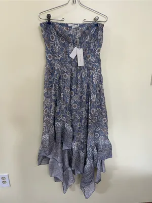 NEW Altar’d State Blue Floral Strapless Maxi Dress Size Large NWT thumbnail 4