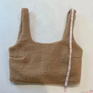 Gilly Hicks Sherpa Fleece Tank Top Size S Tan Cozy Cropped Teddy NWT thumbnail 7