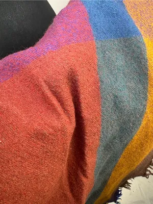 Source Unknown Plaid Scarf Warm Plaid Triangle Scarf - Rust, Mustard, Teal, Purple & Brown thumbnail 8