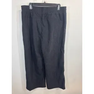 Halara Black Corduroy Wide Leg Pants XL Petite Elastic‎ Waist Pockets thumbnail 6