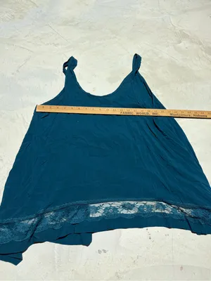 Free people intimately Teal Lace Hem Tank Top medium thumbnail 6
