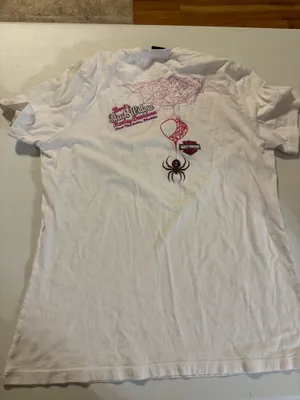 Harley-Davidson white cotton t-shirt vibrant rainbow foil graphic medium spider thumbnail 6