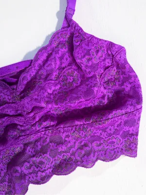 PINK Victoria's Secret Purple Lace Bralette Size Medium thumbnail 4