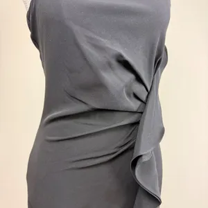 Bardot Likely Rona Ruffle Midi‎ Dress Square Neck Black Cocktail Dress 4/XS thumbnail 6