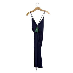 Halara Navy Blue Softlyzero Airy Ruched Side Slit Evening Midi Dress New Size XS thumbnail 4