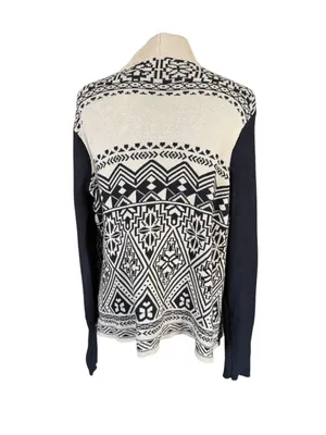 Lucky Brand tan and black long sleeve open cardigan sweater women's size M thumbnail 4