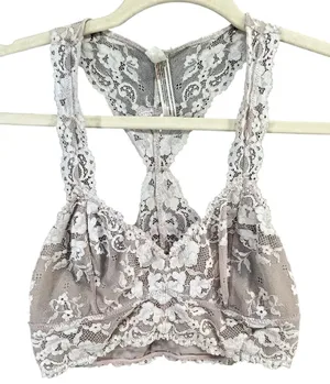 Free People Intimately‎ Bra Bralette XS Beige Lace Stretch Fit Racerback Lined thumbnail 1