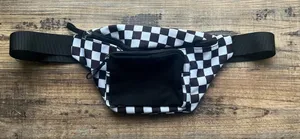 Spencer's Black & White Checkered Fanny Pack Adjustable Strap EUC thumbnail 1