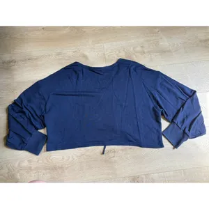 EUC Aerie Offline long sleeve blue cinch front terrycloth sweatshirt Cropped XL thumbnail 2