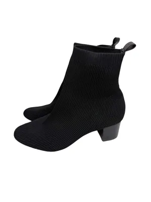 Joie Neely Black Knit Stretch Sock Booties Ankle Boots Size 10 thumbnail 5