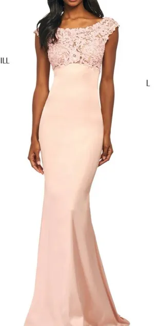 Sherri Hill NEW 53605 Blush Pink Lace Empire Waist Prom Wedding Gown thumbnail 1