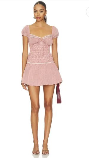 Danielle Guizio Formentera Mini Dress in Red & White Brand new with tags #mini thumbnail 1