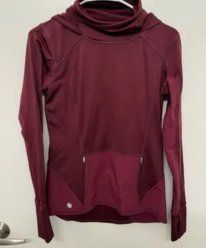 Athleta Maroon Hoodie Sweatshirt thumbnail 1