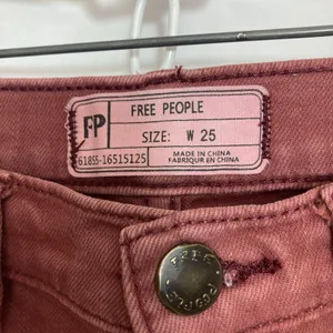 Free People Burgundy Maroon Edgy Emo Punk Whimsigoth Skinny Denim Jeans Pants 25 thumbnail 4