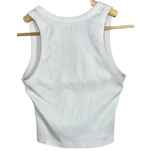 Abercrombie & Fitch Soft AF Essentials White Knit Crop Top Tank Top Women Size M thumbnail 2
