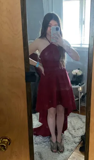 Speechless maroon prom dress thumbnail 2