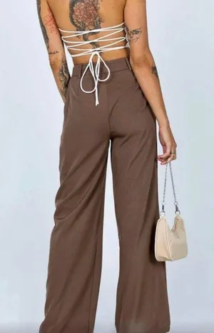 Princess Polly Archer Pants Brown thumbnail 3