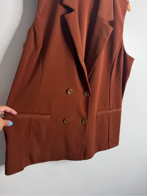 GRAVER Susan Graver Fusion‎ Regular Double Breasted Sleeveless Blazer XL thumbnail 7